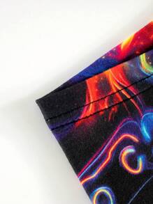 5pcs/Set Men's Graffiti Printed Thin Comfort Boxer Briefs, New Style - Black - View 4