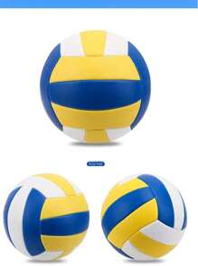 1pc Multi-Color PU Stitched Volleyball, , Elastic, High-Bounce 5# Beach Volleyball For Competition And Training
