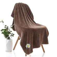 1pc Daisy Print Super Soft Fiber 400g Thick Highly Absorbent Bath Towel, Wholesale Adult Home/Beach Use Home Bathroom Decor Fall Decor Back To School For Beauty Salon Home Bathroom Shower Towels For Beauty Salon, Hotel Sports,Home Essentials, Towel, Skin Care Bath Towel Sheet - Multicolor - View 2