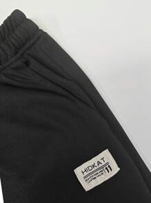 Men's Color Block Drawstring Waist Ankle Cuffed Casual Sweatpants, Spring Autumn Sporty Gym Boyfriend Style - Black - View 6