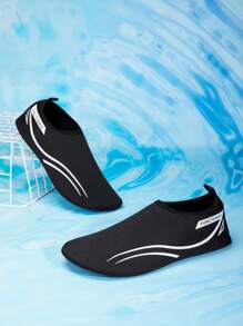 Summer Outdoor Beach Swimming Shoes For Men And Women, Quick-Dry Breathable Aqua Shoes For Indoor Fitness - Black and White - View 3