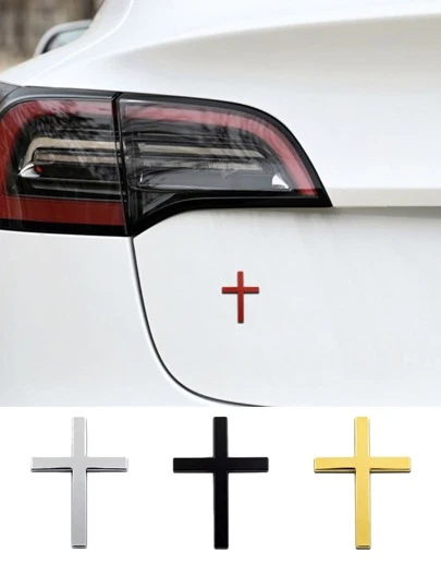 Car Personalized Decoration Metal Cross Bumper Sticker, Car Rear Decoration, Car Scratch Cover