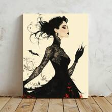 Vintage Witch Dark Gloomy Living Room Decor Gothic Witch Print Witchcraft Canvas Painting