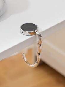 1 pieza Colgador de bolso de moda, perchero plegable, soporte portátil para llaves, gancho de escritorio, colgador de viaje y almacenamiento al aire libre de metal para ropa