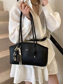 Bolsa de mãe feminina bolsa de ombro retrô 2025 bolsa de mão simples e elegante de grande capacidade