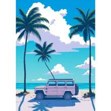 1pc Japan Beach City Summer Hiroshi Nagai Vaporwave Prints Posters Wandkunst Canvas Schilderij Nordic Wandfoto's Woonkamer Decor Geen Lijst