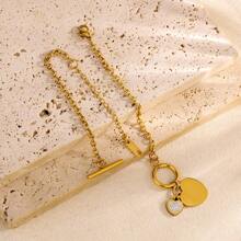 1pc/5pcs Stainless Steel Dainty Diamond-Studded Tree Of Life Bracelet For Women, Minimalist Style