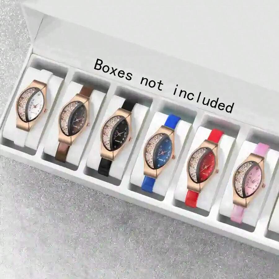 6 件套女士休闲和商务半镂空手表，时尚独特 - 彩色 - 查看 1