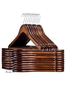 Gruccia in legno di alta qualità e vintage, gruccia in legno per abiti con barra antiscivolo per pantaloni, adatta per camicie, giacche, vestiti, pantaloni, ideale per primavera, minimalista, maglie estive - Multicolore - Visualizzare 2