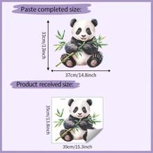 1 buc autocolant de perete cu panda național din bambus pictat, autocolant de perete cu imprimeu din PVC cu desene animate, decal decorativ de perete, autocolant, decal de perete, decal vinil pentru decorarea casei, articole de decor de primăvară care vă reîmprospătează casa, autocolante decorative Rama