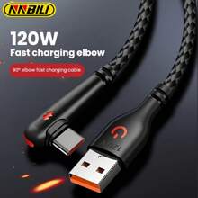 NNBILI 90 度弯头 USB 转 Type-C 120W 6A Max 超级快速充电数据线 兼容三星 S24 S23 S22 兼容小米 14 13 12 兼容红米 K50 K60 兼容华为 P40 Mate 40 手机充电器线 USB C 适用于游戏车电源板 Type C 充电线 - 多色 - 查看 2