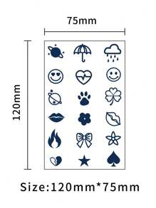 10 miếng dán hình xăm ốc tai bằng nước ép thảo dược trong 15 ngày, giấy dán hình xăm bán vĩnh viễn Advanced Sense - Màu xanh lam - Xem 4