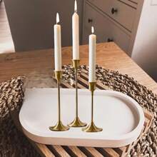 12/3 件复古金属烛台套装，锥形底部桌面烛台，优雅现代浪漫家居装饰烛台套装，适用于婚礼、晚宴、派对、家居装饰（不含蜡烛）