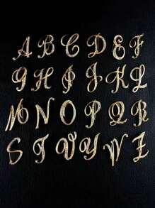 26-Piece Rhinestone English Letter Brooch, Unisex Fashion Simple Design For Clothes, Backpack, Handbag, Wallet, Scarf, Hat Accessories, Suitable For Work, Wedding, Dating, Evening Party - Multicolor - View 1