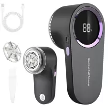 1pc Rechargeable Fabric Shaver, Electric Lint Remover With LED Digital Display, Sweater Sofa Fabric Defuzzer, Suitable For Sweaters, Sofas, Furniture
