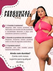 Plus Size One-Pieces - Màu Hồng Tươi - Xem 5