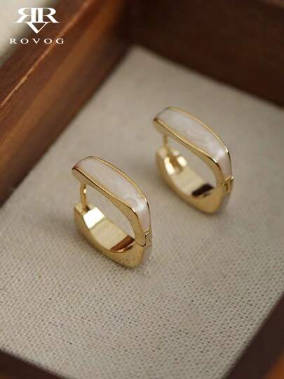 1 Pair Simple Luxury Versatile Suitable For Party Lightweight Chic Geometric Fashion Women Hoop Earrings