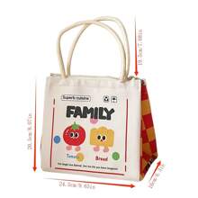 Una linda bolsa térmica de almuerzo con diseño de dibujos animados, de gran capacidad, adecuada para fiestas, picnics, campamentos, caja bento, fácil de lavar, con diseño de impresión de posicionamiento, portátil y conveniente, muy adecuada para estudiantes, trabajadores de oficina y adultos, regalos de regreso a clases, regreso a clases