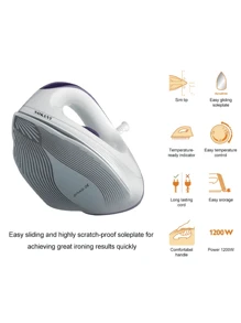 SOKANY SOKANY-119 Household Electric Iron Handheld Steam Ironer Mini Portable Student Travel Ceramic Base Plate Design Suitable For All Kinds Of Clothes, Constant Temperature Ironing, Non-Damaging Clothes Adjustable Thermostat Control Overheat Protection
