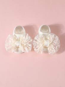 6双婴儿公主蝴蝶结袜、婴儿防滑地板袜和船袜 - 彩色 - 查看 8