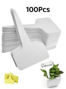 100 piezas de etiquetas de plantas en forma de T blancas, marcadores de plantas resistentes al agua para el jardín exterior, etiquetas de plantas reutilizables adecuadas para viveristas y propietarios de viviendas para etiquetar plantas en macetas y jardineras