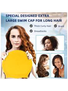 Long Hair Swim Cap - Swimming Caps For Women Men - Extra Large Swim Caps - Waterproof Silicone Swim Cap - Dreadlocks Braids Afro Hair Extensions Weaves, Beach Essentials, Beach Accessories, Pool Float - Multicolor - View 6