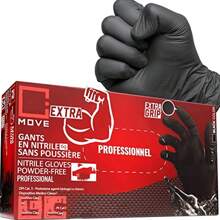 20/50/100/200pcs Black Nitrile Gloves, Super Durable, Thicker Fingers, Latex-Free, Suitable For Mechanics, Tattoo Artists, Catering, Disposable Gloves (S/M/L) (No Box) - Multicolor - View 11