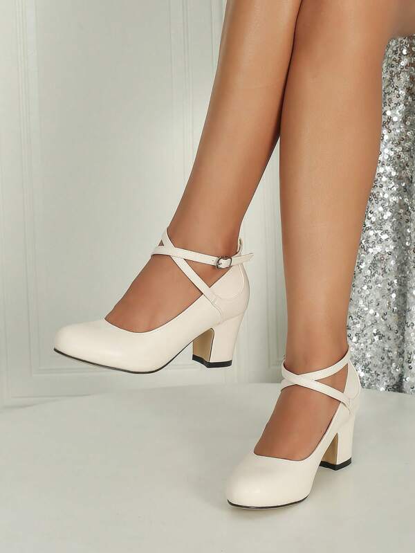 Autumn/Winter Fashion T-Strap High Heels Mary Jane Pumps, Suitable For Wedding, Casual, Formal Occasions, Work, Outdoor. (Shoe Size Runs Large, Those With Narrow Feet May Want To Order 1/2 Size Down Or Check Foot Length And Width Parameters Before Purchasing)