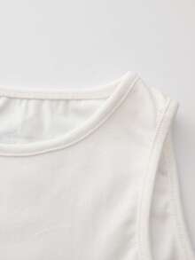 Vintage Back Printed Slim Fit Tank Y2K Top - White - View 6