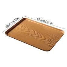 Rectangular Plastic Tray With Faux Wood Grain, Suitable For Tea Cup, Dining Plate, Water Glass, Fruit Platter, Home Use - Wood Grain Multicolor - View 16