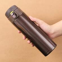 1 件经典简约不锈钢直饮真空隔热弹跳杯，户外便携式车载杯，办公室直饮保温杯，可定制 - 多色 - 查看 14