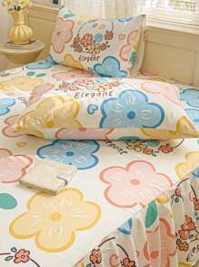 3 件套：1 件荷叶边羽绒被套和 2 件枕套，吸湿排汗，可机洗，厚实柔软拉绒，全包裹松紧带闭合，适合所有季节，适合全家人 - 甜蜜桔朵 - 查看 8