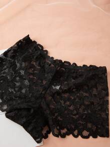 Conjunto de 5 piezas de ropa interior sexy de encaje, sujetador sin aros y camiseta, cómodo para primavera/verano