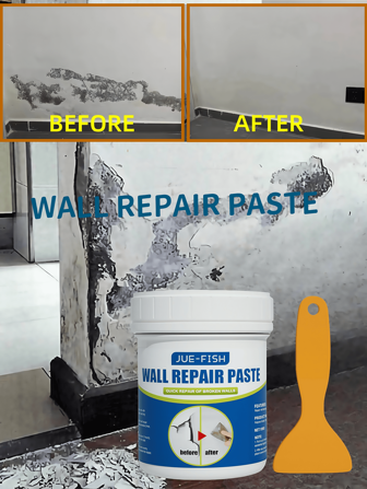 Jue-Fish Wall Repair Paste, Cover Stains And Repair Wall Paste Wall Paint Off Moisture-Proof Wall Paint Crack Repair Agent, Matching Small Scraper Is More Convenient To Use.(New And Old Packages Are Shipped Randomly, Thank You For Your Understanding!)