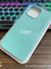 Silicone Case Cover With Velvet For IPhone 16/IPhone 16pro/IPhone 16puls/IPhone 16promax - Mint Green - View 2
