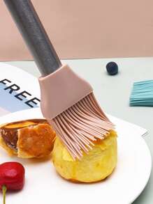 3 pièces (1 pièce rose + 1 pièce bleu + 1 pièce gris) Pinceaux de cuisine en silicone