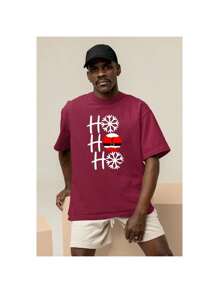 Shirt HOHOHO Men's T-Shirt Belly Basic T-Shirt 100% Cotton - 紫紅色 - 查看 1