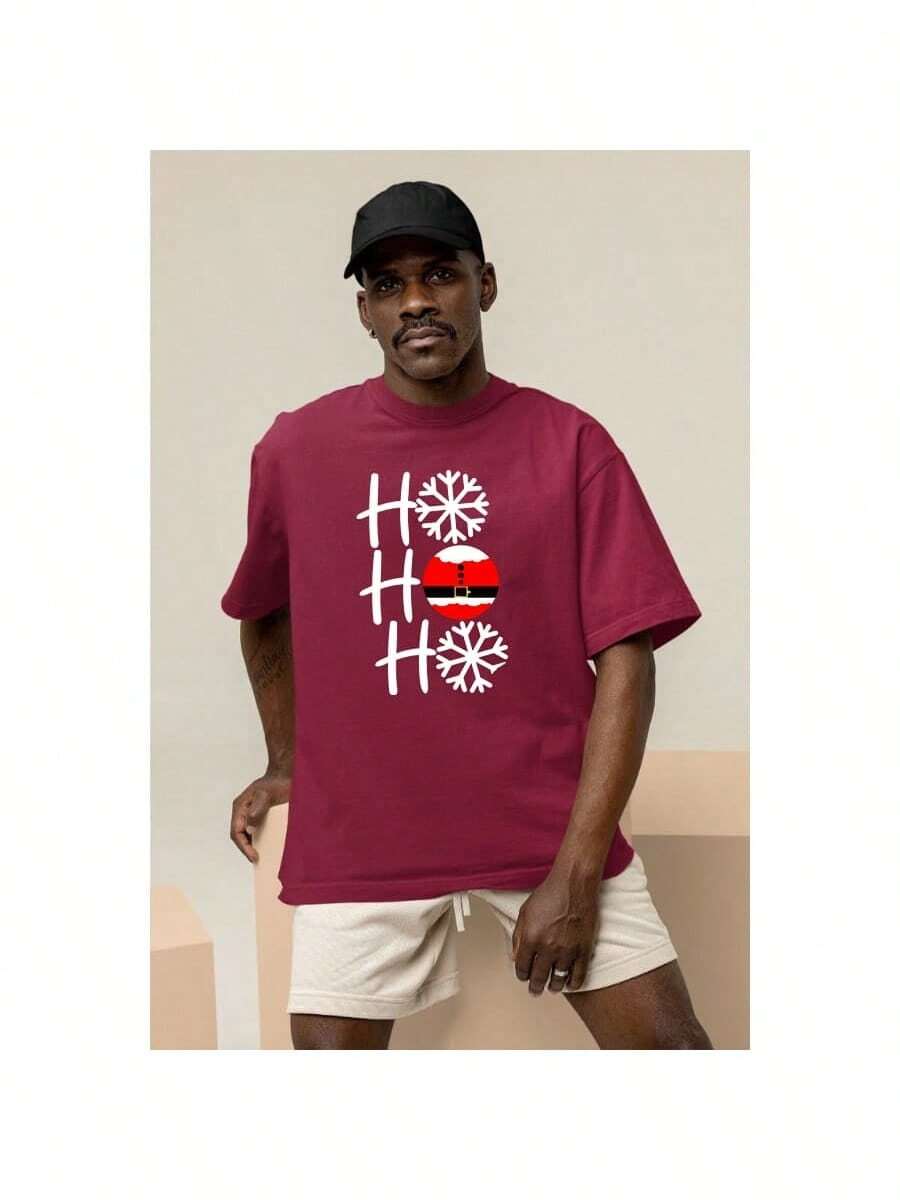 Shirt HOHOHO Men's T-Shirt Belly Basic T-Shirt 100% Cotton - 紫紅色 - 查看 1