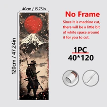 1 件《孤独的武士》挂轴海报 - 充满活力的红日与白雪皑皑的山脉帆布墙艺术、樱花背景、现代动漫装饰，适合室内/室外空间，带或不带框架，大学宿舍公寓装饰，酒店、家庭、客厅、卧室、浴室和办公室墙壁装饰的礼物 - 彩色 - 查看 11