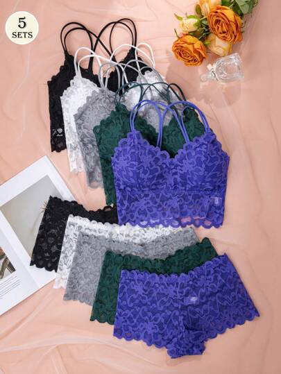 Verleidelijke Kanten Lingerie Set, Com Tafel Wire Free BH Camisole