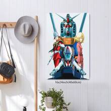 1pc Framed Mobile Suit Gundam Anime Canvas Posters Wall Art Bedroom Office Room Decor Gift 2D - 框架 - 查看 4
