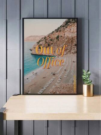 1 张办公室外海报、帆布印刷海报、70 年代复古墙印海报、美丽海滩印刷品、船海报、奢华印刷品、时尚墙壁艺术、时尚夏季别墅墙壁艺术装饰、客厅卧室办公室家居装饰、无框架