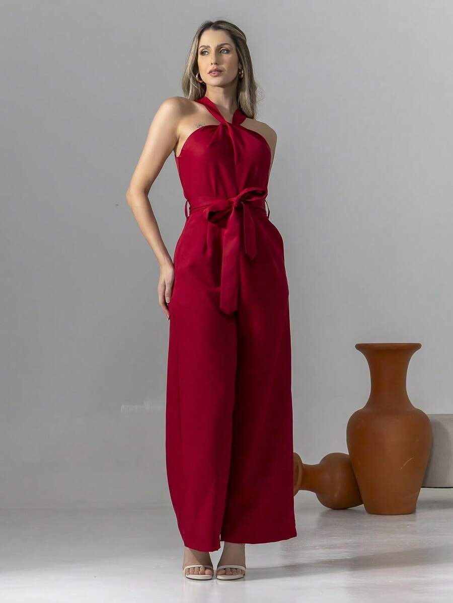 Tailored Overalls M3094 - Burgundy - View 1