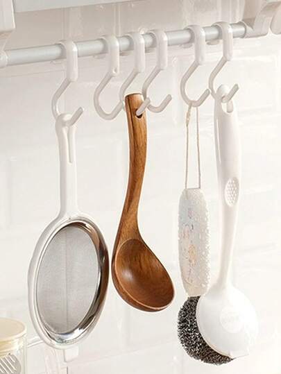 10 قطع من مجموعة الخطاطيف البيضاء على الطراز الياباني، بدون حفر أو لصق، خطاطيف على شكل حرف S لتعليق الملابس والقبعات وتخزين المطبخ والحقائب الظهرية، تصميم دوار 360 درجة للوصول السهل وتنظيم المساحة، مثالي للمنزل والغرفة المعيشية والمدخل والممر والخزانة وإدارة المفاتيح، حل خفيف وأنيق لديكور الربيع والاستعداد لعيد الفصح