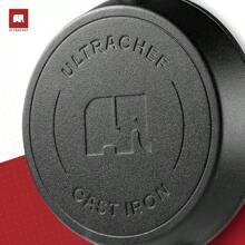 Juego de 3 Piezas de Sartén de Hierro Fundido de Mango Largo, Pre-Marinado, Sartén de Hierro Fundido, Juego de 3 Piezas (6 Pulgadas, 8 Pulgadas y 10 Pulgadas), Negro - Sartén Grill 10" (25 cm) - Ver 12