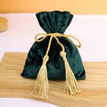 10 túi quà tặng trang sức nơ tua rua nhung nhiều màu, lý tưởng cho đám cưới, tiệc mừng, đính hôn, sinh nhật, tiệc tùng, quà tặng tân gia (Lưu ý: Sức chứa có hạn sau khi rút dây, khách hàng yêu cầu sức chứa lớn vui lòng thận trọng) (Kích thước phẳng 14 * 10CM, 6 màu: Đỏ, Hồng, Sâm panh, Xanh lam, Xám, Xanh lục) - Nhiều màu - Xem 4