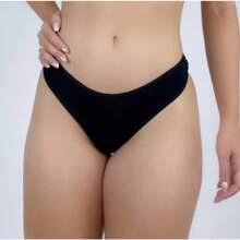 Kit With 5 Adult Cotton Thong Panties Plain Cotton With Bias Elastic - Multicolor - View 3