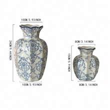 One Hand-Painted Blue And White Ceramic Vase In Vintage-Style For Flowers, Suitable For Living Room, Bedroom, Balcony Decoration, For Dried Flowers, Artificial Flowers & As An Ornament,Home Decor,Flower Vase,Centerpiece,Table Decor Rama Decoration Rama Gifts Birthday Graduation Room Decor Glass Vase