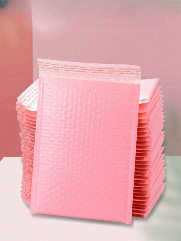 10pcs/Set Pink Polyethylene Bubble Mailers, Self-Adhesive Shipping Bags, Waterproof Padded Envelopes For Transportation, Mailing And Packaging;Birthday Present,Kraft Paper Bags,First Birthday,Christmas,Christmas Gifts,Christmas Gift Bags,Christmas Box Large,Pink Christmas Wrapping Paper,Gift Box Small