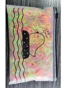 3000pcs Random Color Candy-Colored Elastic Hair Ties Set With Cute Minimal Storage Bag, Simple High Elasticity Hair Bands, Adorable Mini Rubber Bands - Multicolor - View 7